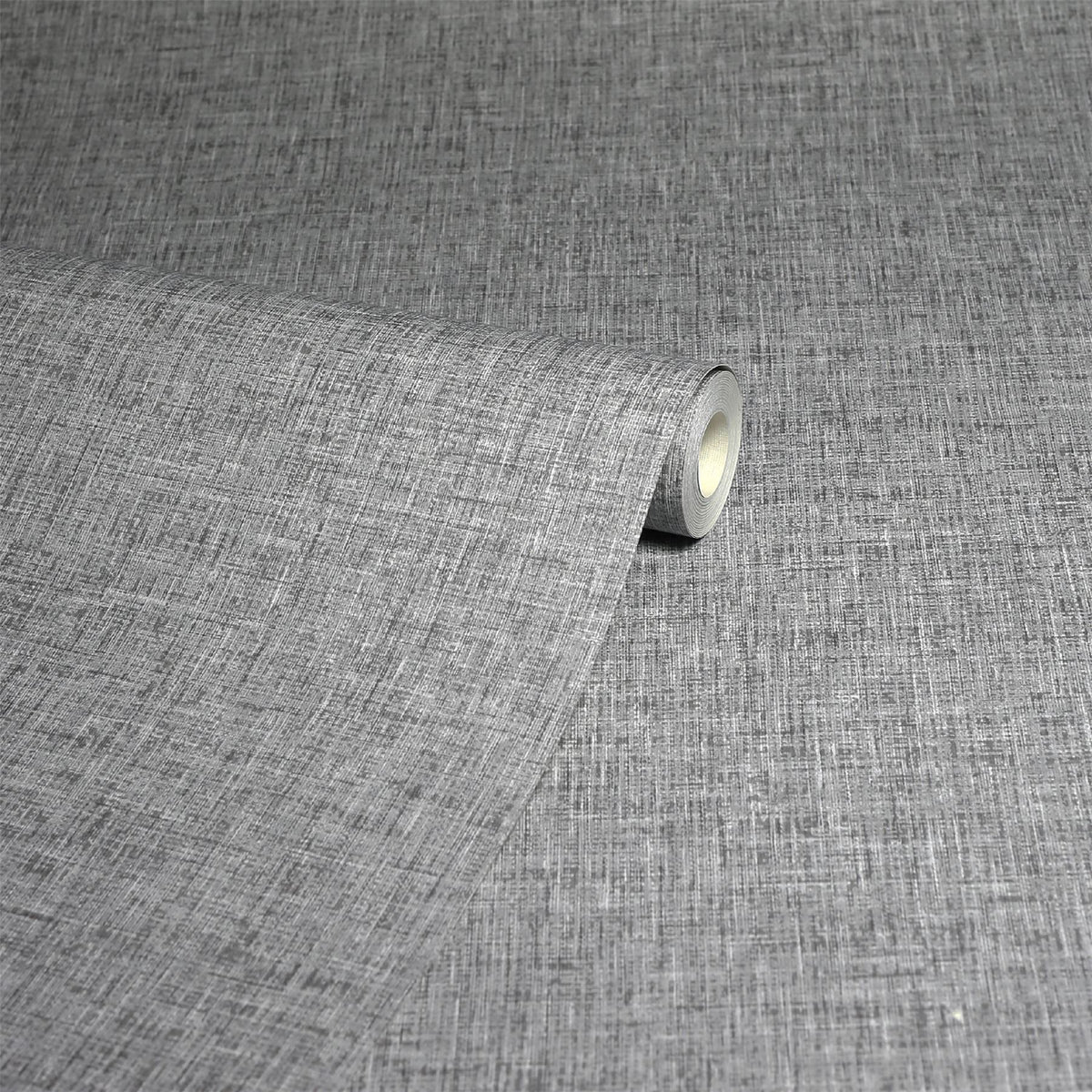Linen Texture Mid Grey Wallpaper image 3