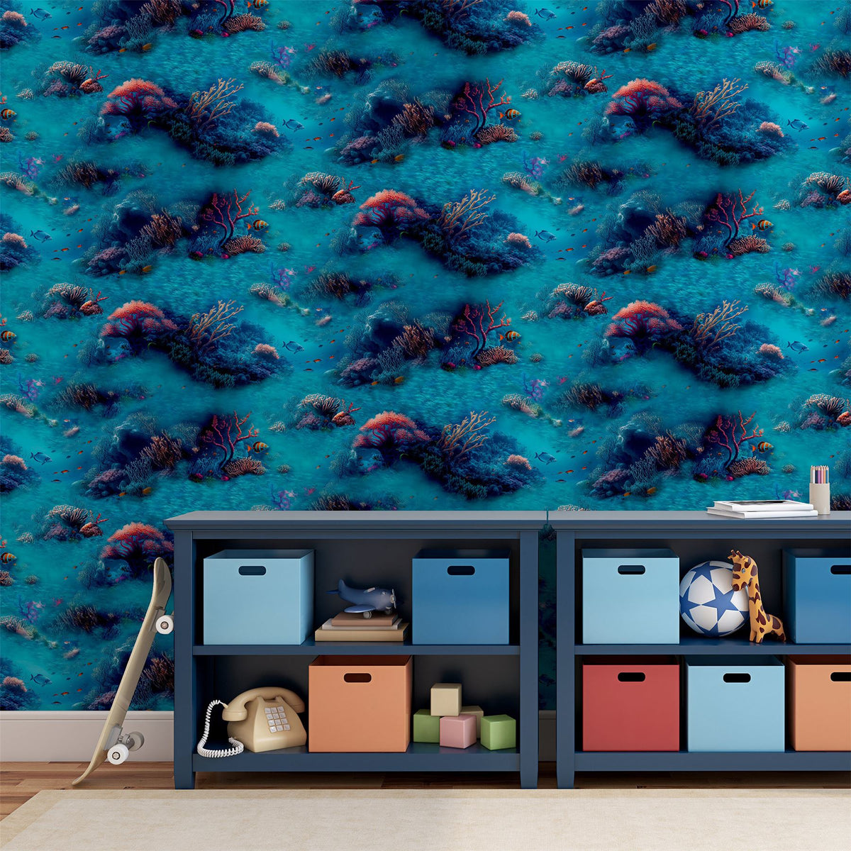 Under The Sea Blue Wallpaper image 3