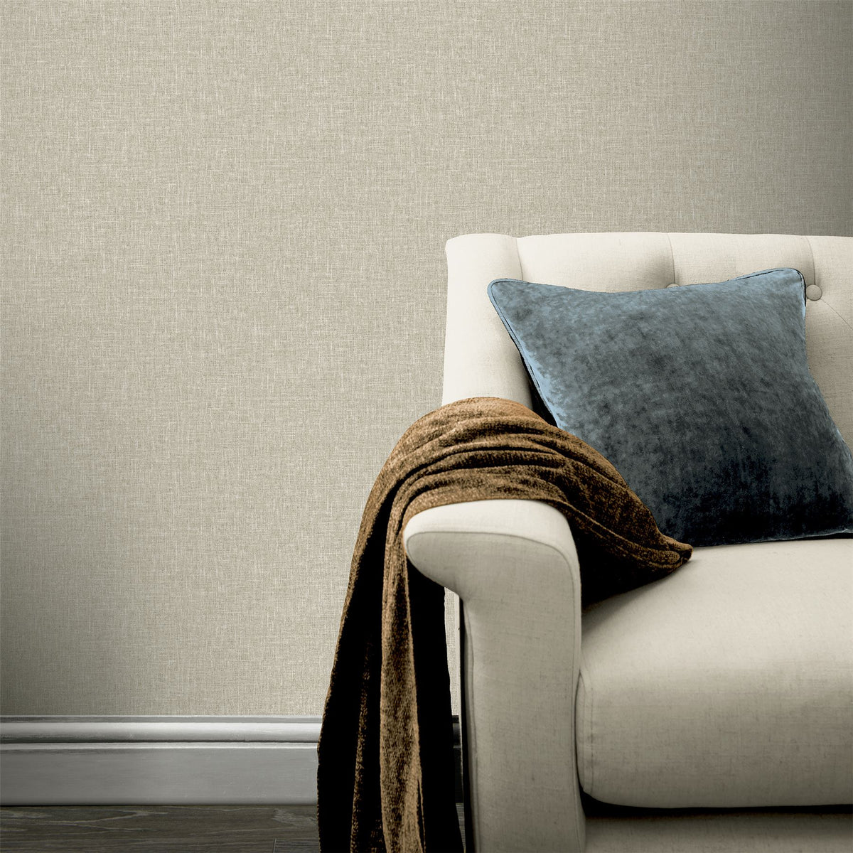 Luxe Hessian Taupe Wallpaper image 4
