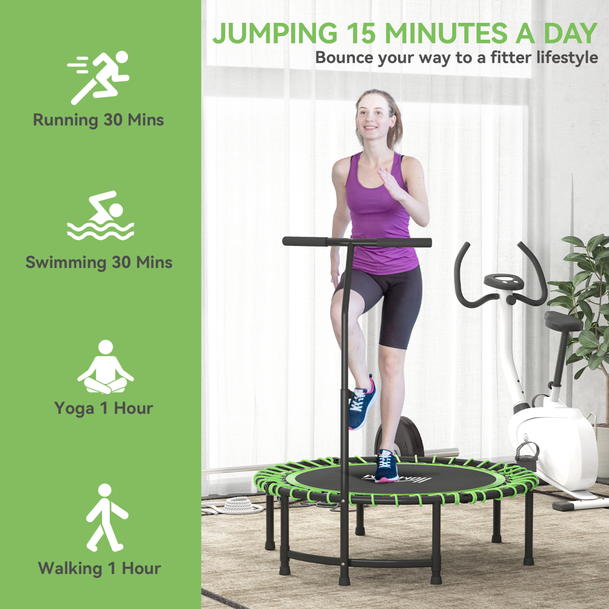 Trampoline Outdoor Bouncer Jumper Adjustable Handle