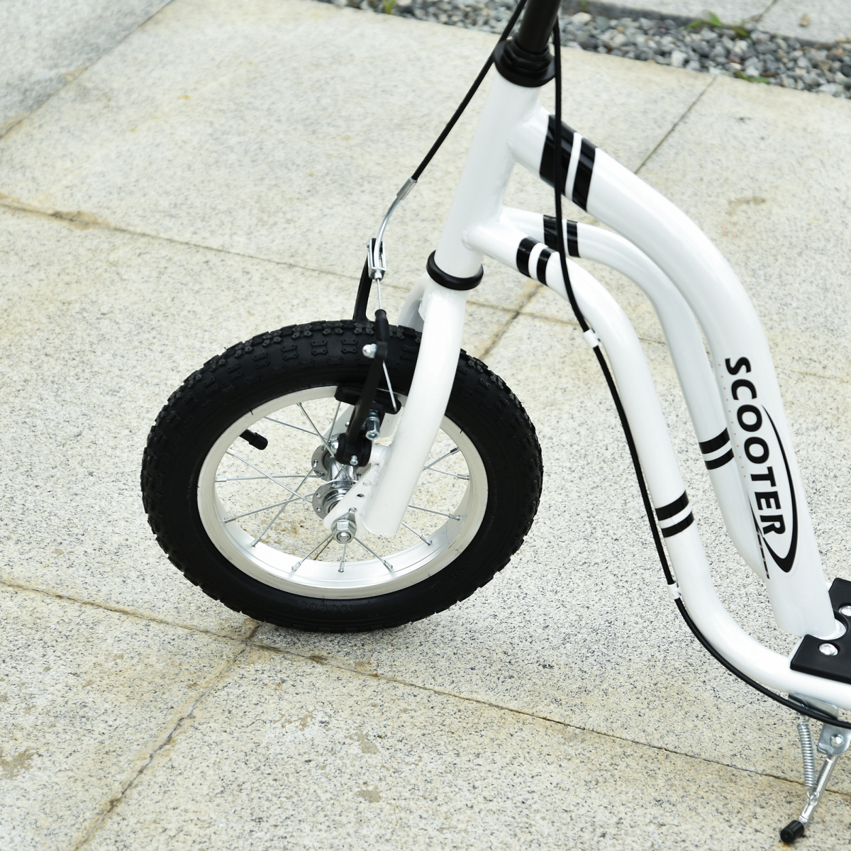 Dual Brakes Kick Scooter 12-Inch Inflatable Wheel Ride On Toy