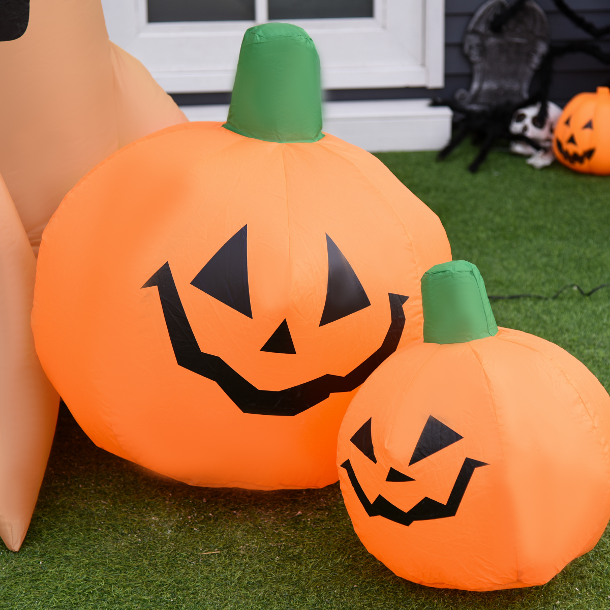 240cm Large Halloween Scary Lighting Inflatable Tree Ghost 3 Pumpkins Owl