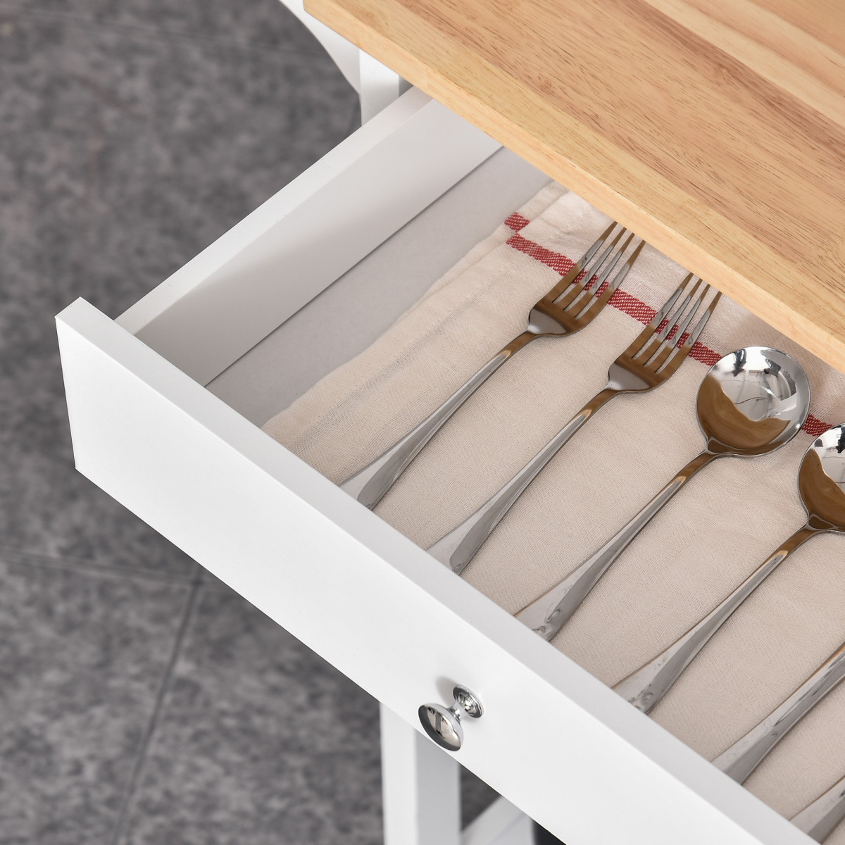 MDF Kitchen Storage Trolley White