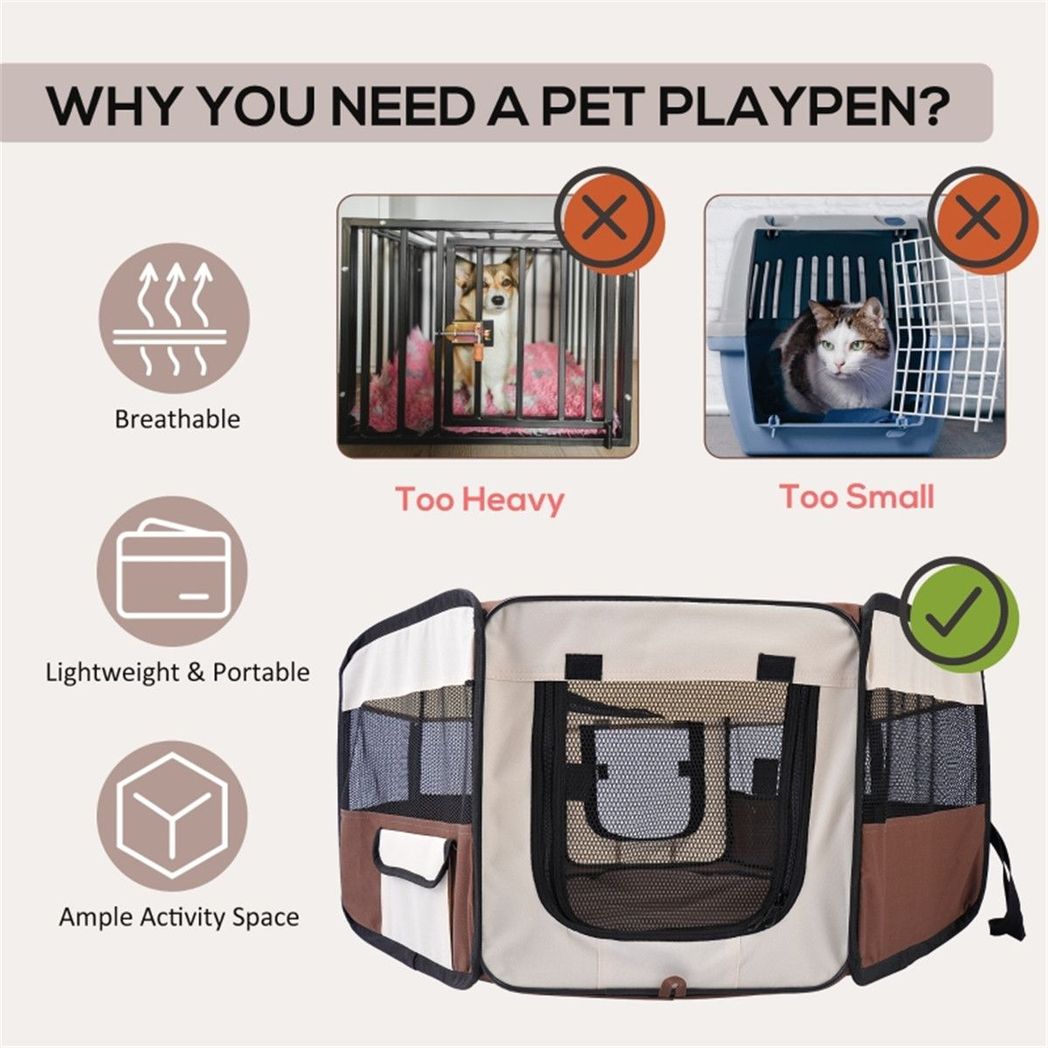 Pet Carrier, Brown and Cream