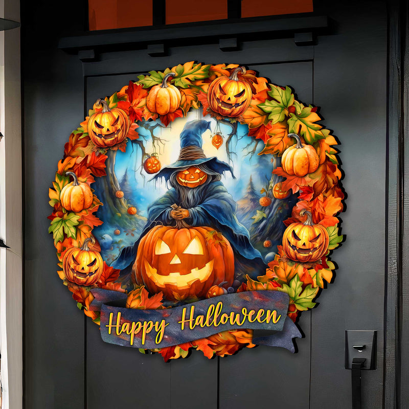 Happy Halloween 36-Inch Wreath Outdoor Decor by G. Debrekht - Halloween Decor - 8652821F-0
