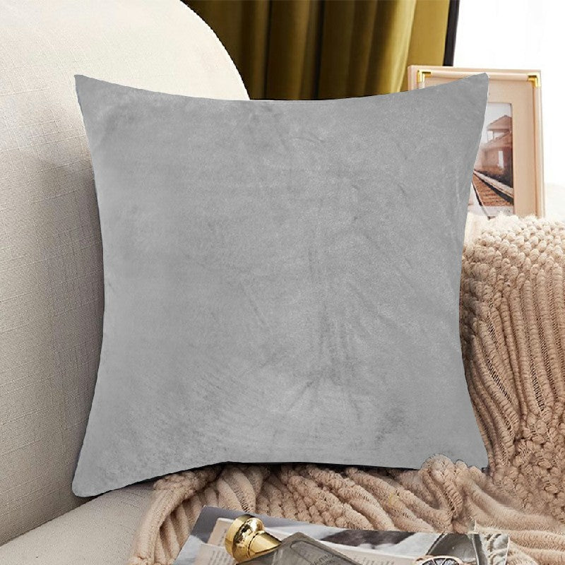Velvet Cushion Covers Light Grey 4 Pack, 45 x 45cm Square Pillow Covers image 1