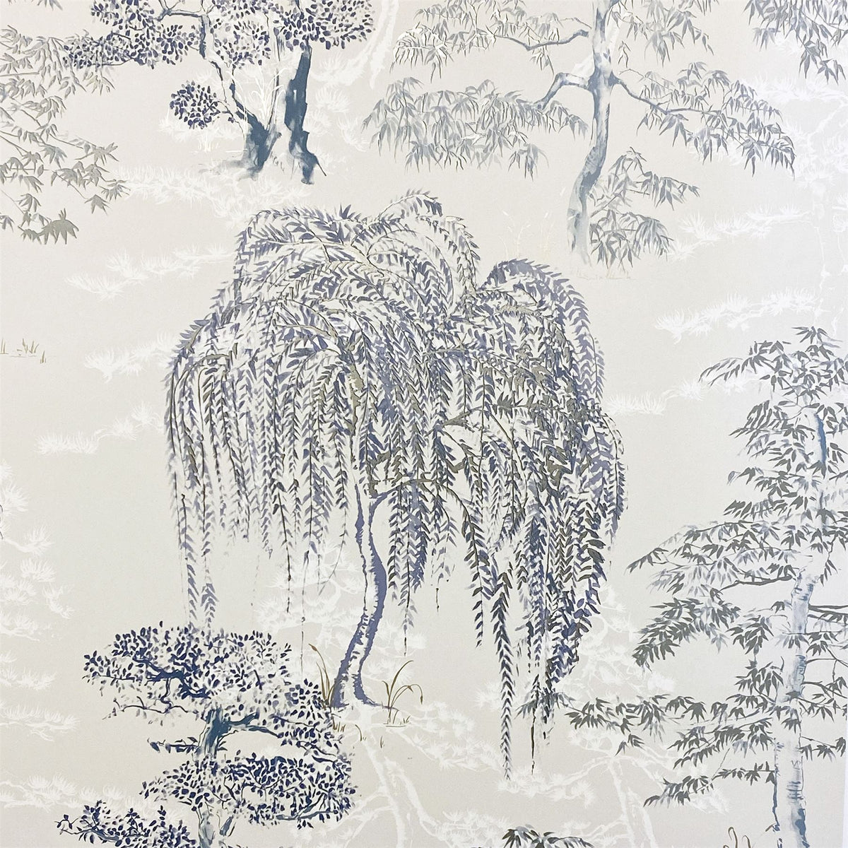 Oriental Garden Soft Blue Wallpaper image 0