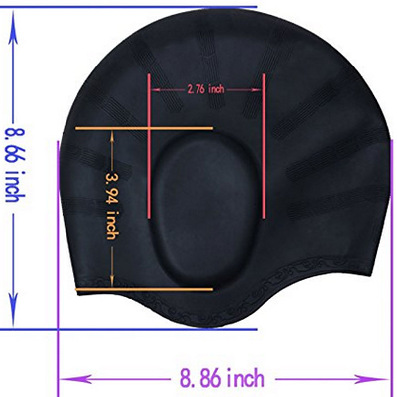 Swimming Cap Black, Universal Stretch Elastic Swim Hat for Men and Women image 3