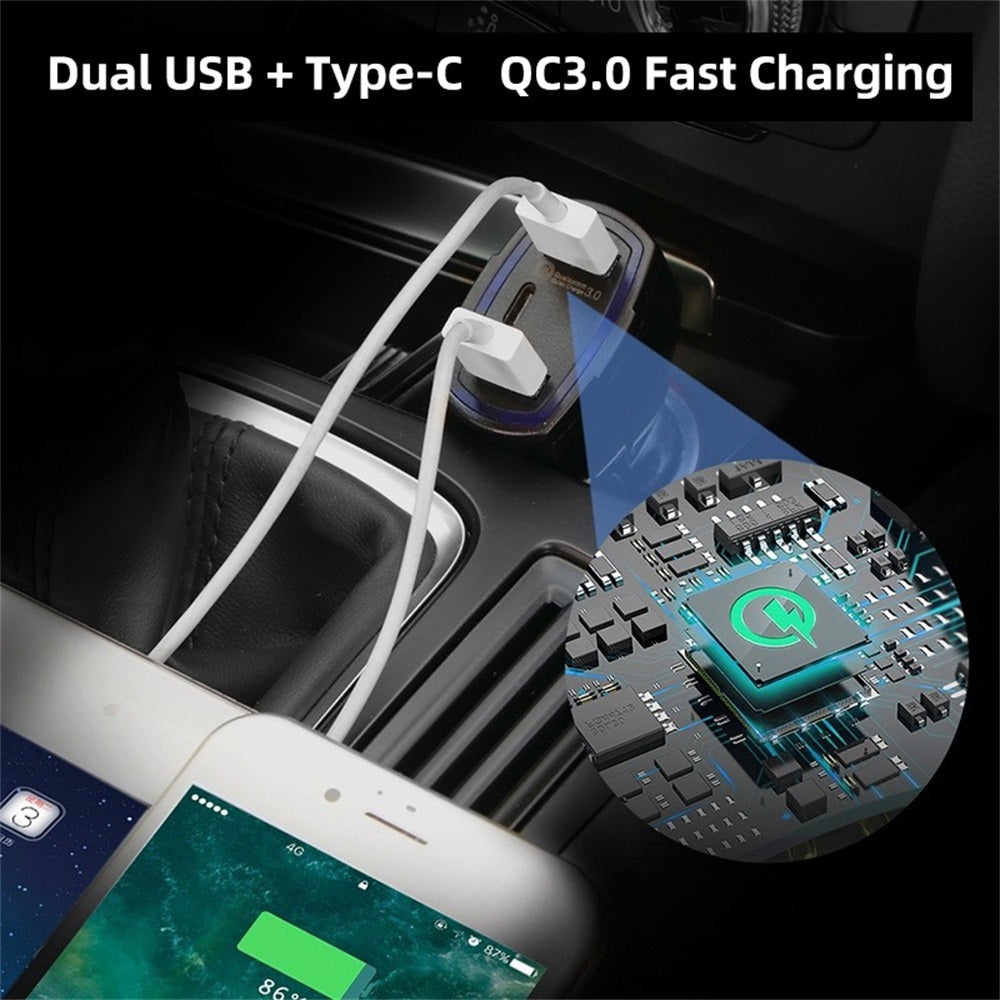 Car Charger White 48W, Dual USB and USB C PD Fast Charger for Phones and Tablets image 2