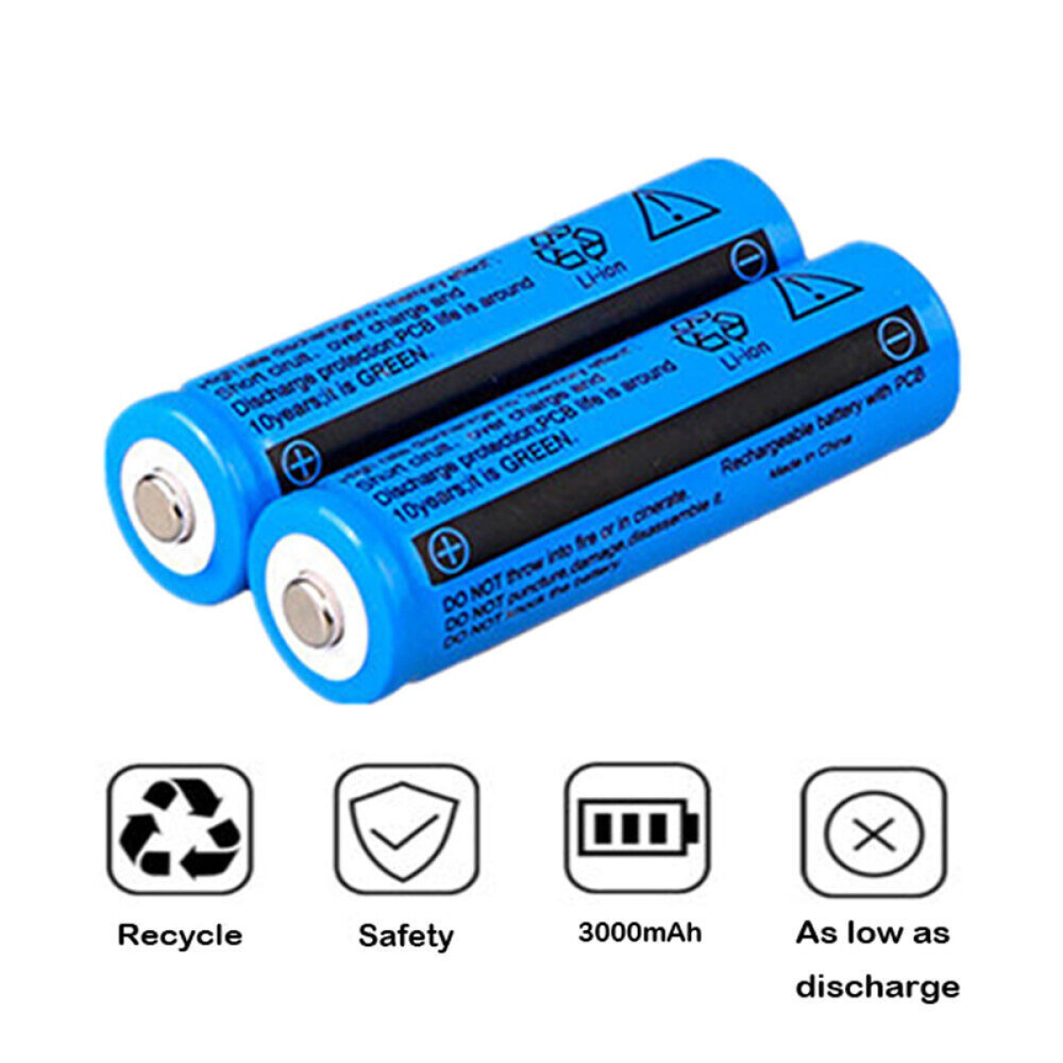 4pcs 3000mAh 18650 Rechargeable Batteries+2x USB Battery Charger Set image 2