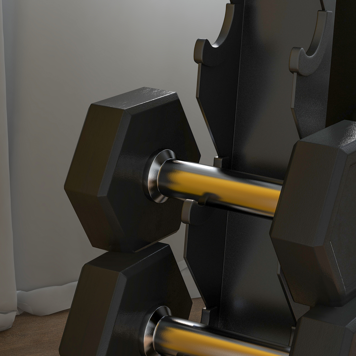 Five-Tier Weight Tree, Steel Dumbbell Rack for Home Gym Exercise