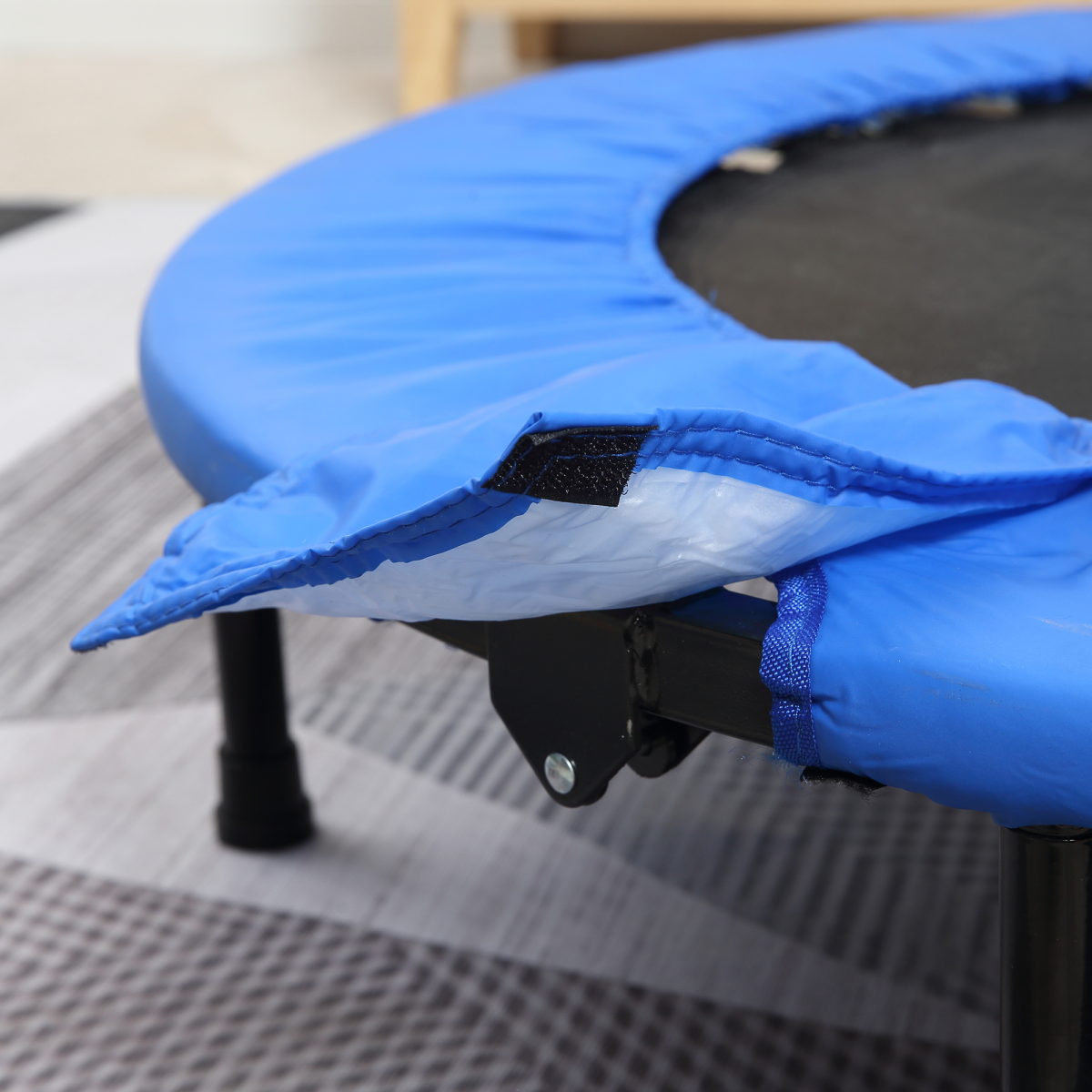 96 cm Foldable Mini Fitness Trampoline Exercise Rebounder Jumper, Blue