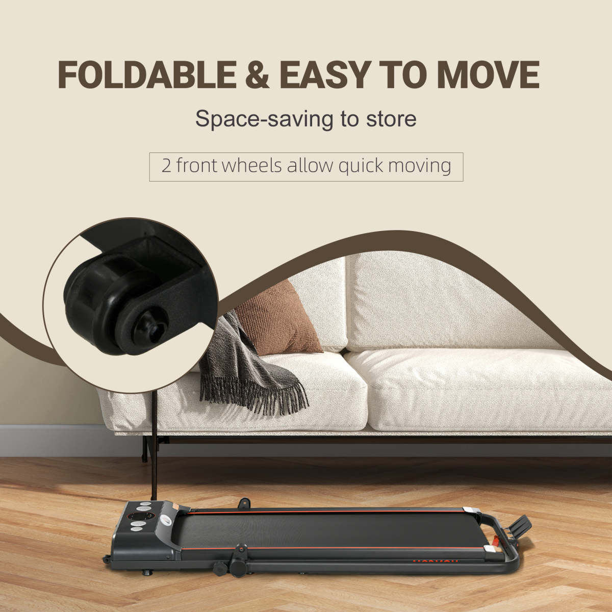 Foldable Walking Treadmill Aerobic Exercise Machine with LED Display