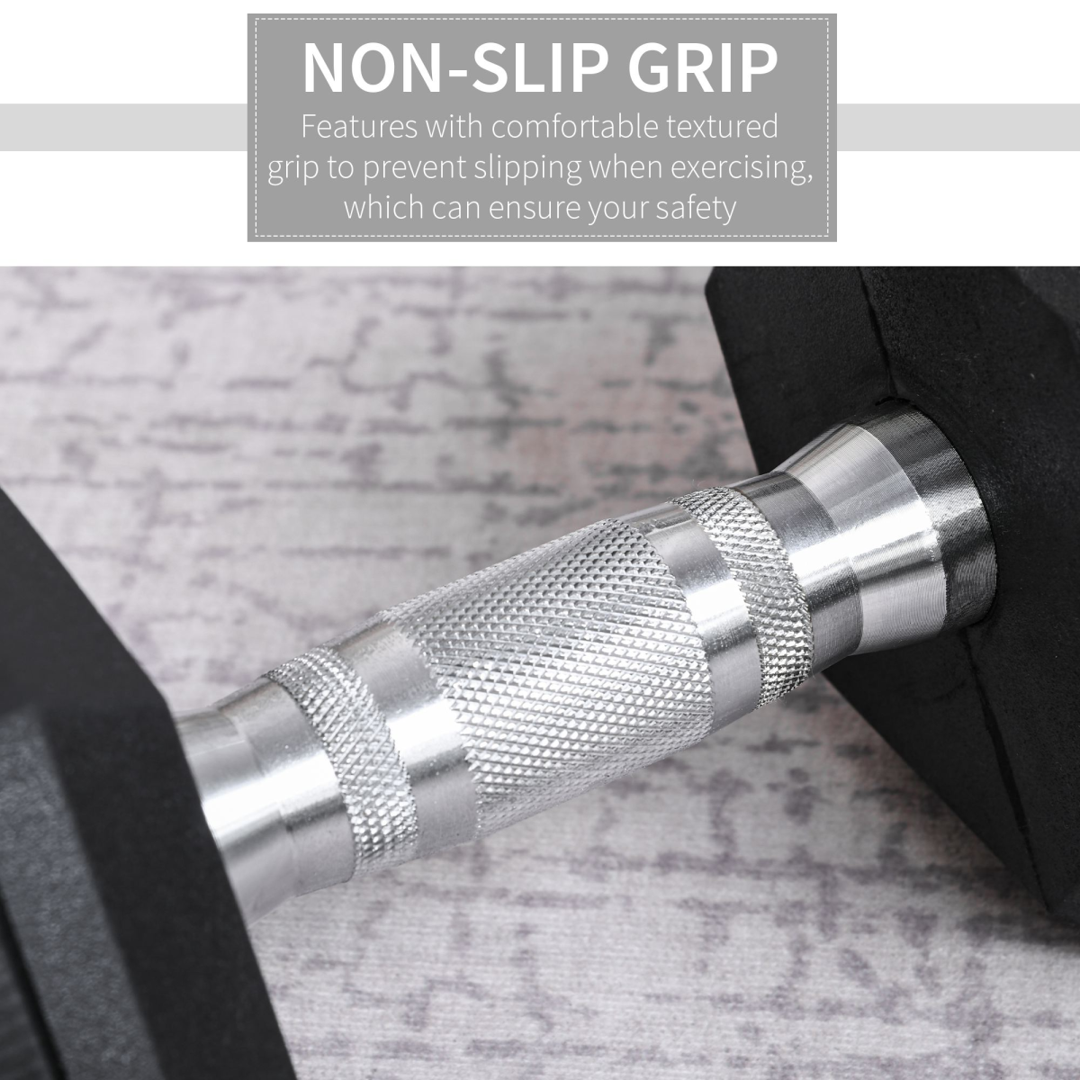 17.5KG Single Rubber Hex Dumbbell Portable Hand Weights Home Gym