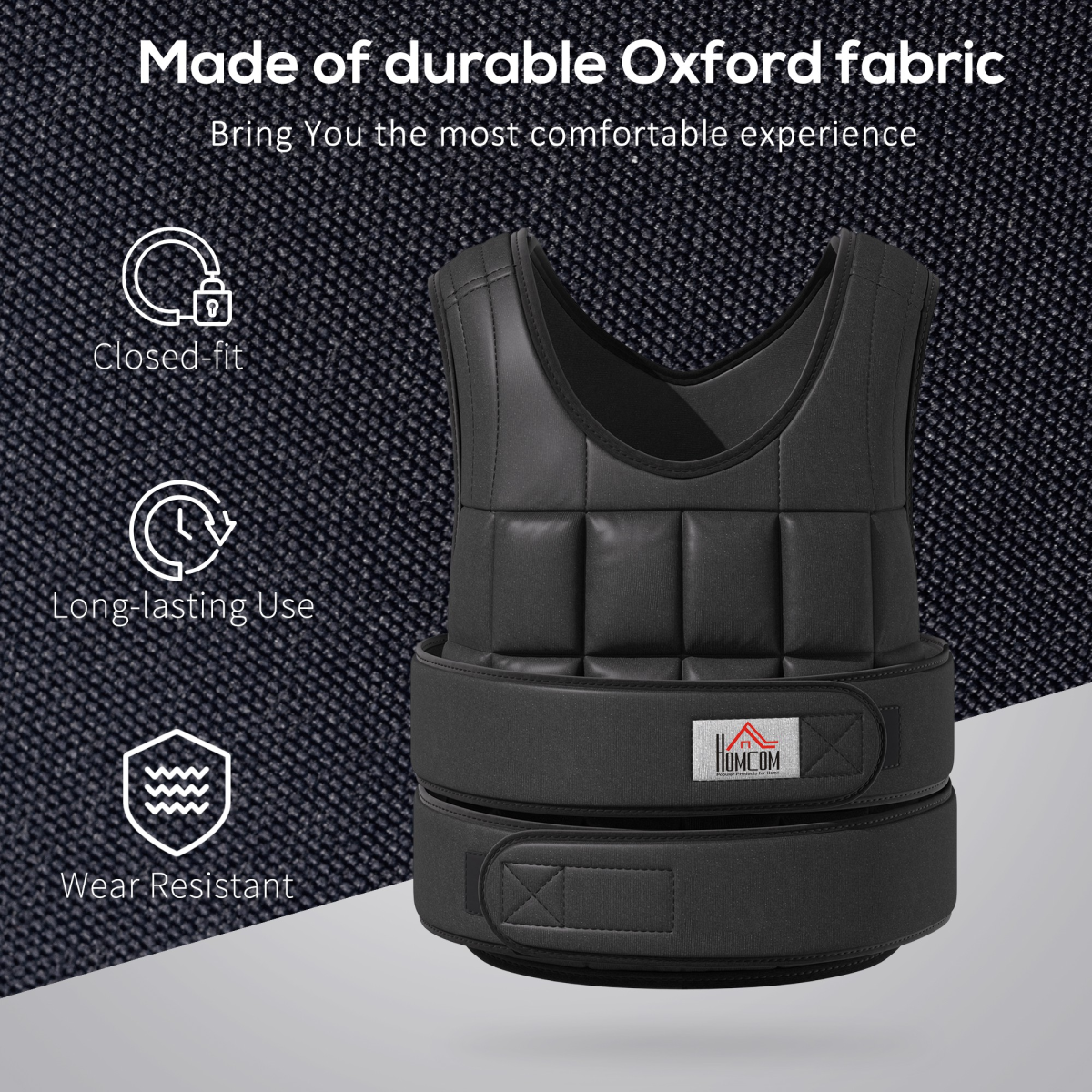 15kgs Adjustable Weight Vest Running Gym Training Weight Loss, Black
