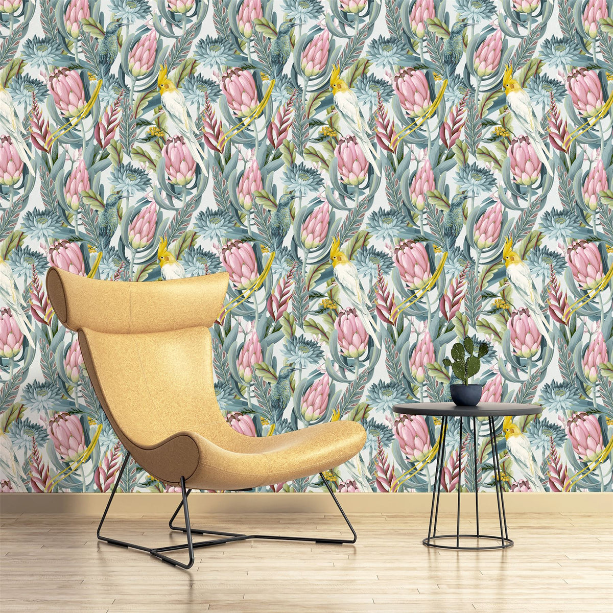 Rainforest Escape Green Pink Wallpaper image 2