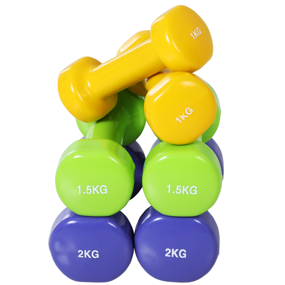 10kg Colourful Dumbbell Weights Set Home Exercising Toning with Case Gym