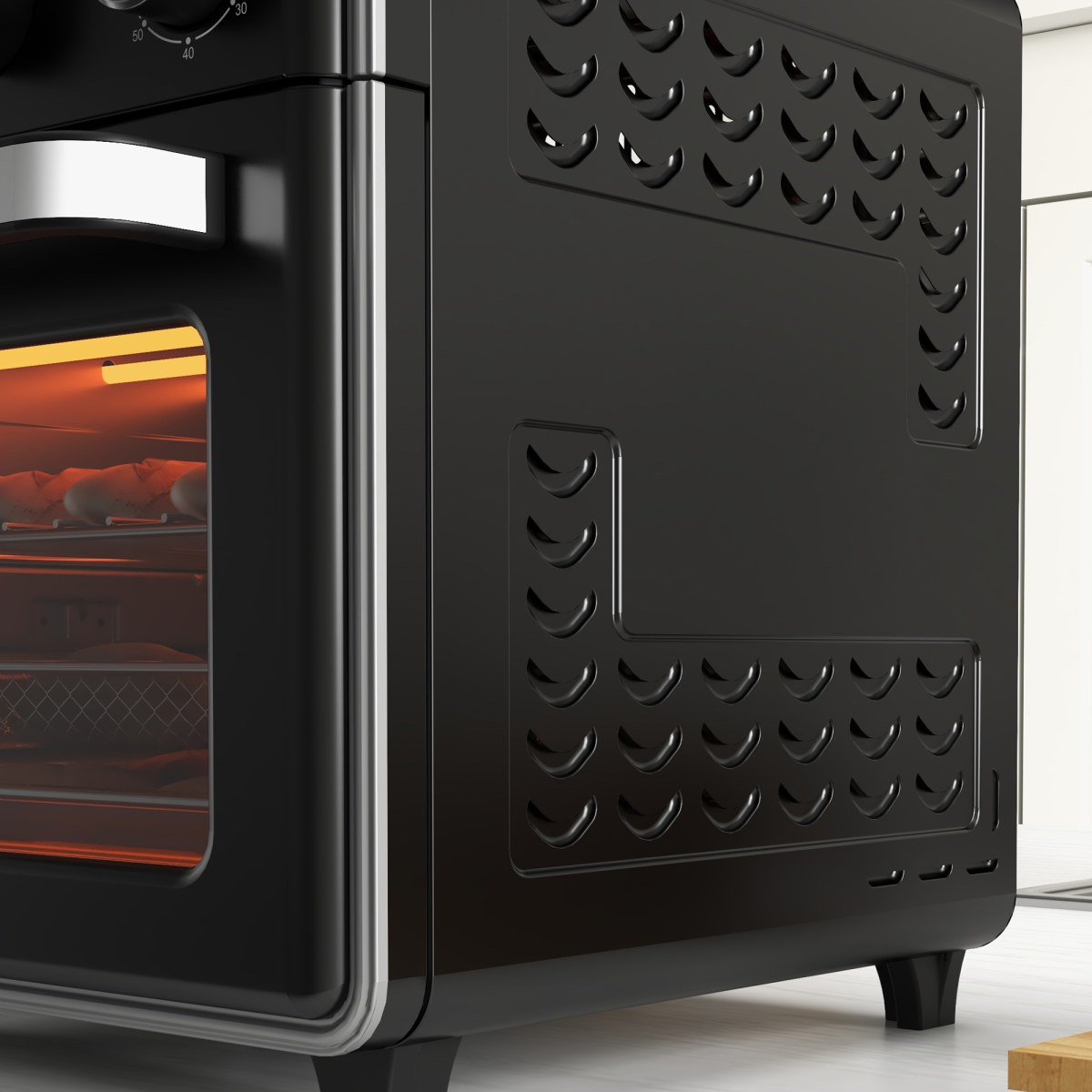 Air Fryer Oven 20L Mini Oven Countertop Convection Oven 1400W Black