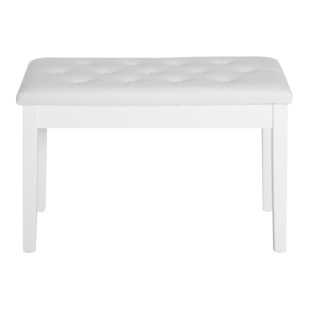 Classic Digital Keyboard Piano Bench Makeup Padded Seat Stool Solid Wood White