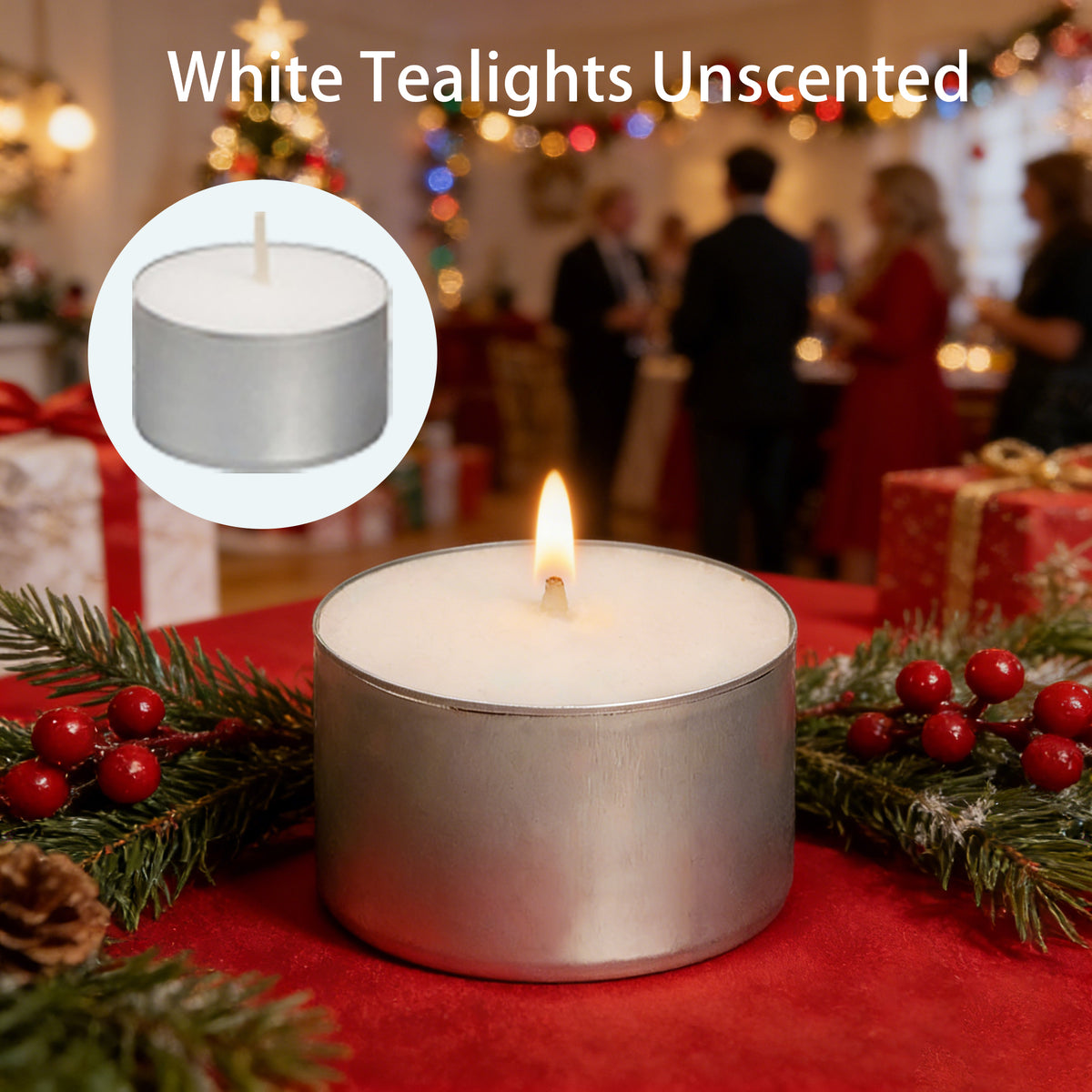 Tealight Candles 15 Pack White, Unscented 3 Hour Burn Time image 2