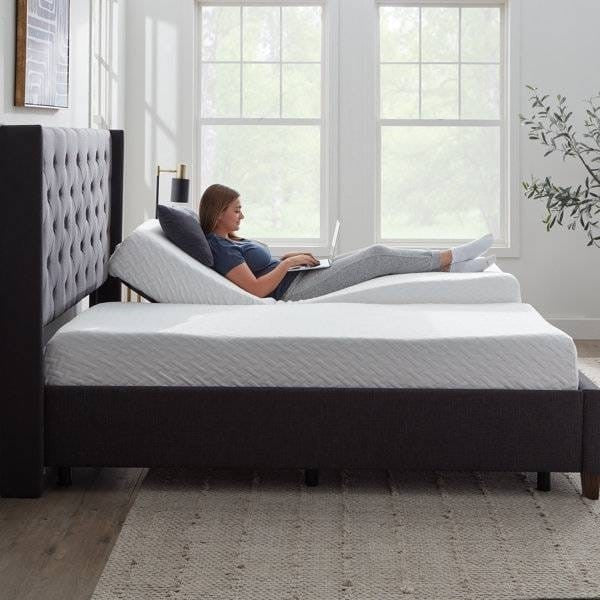 Split King Size Electric Head Foot Adjustable Bed Base with Remote-1