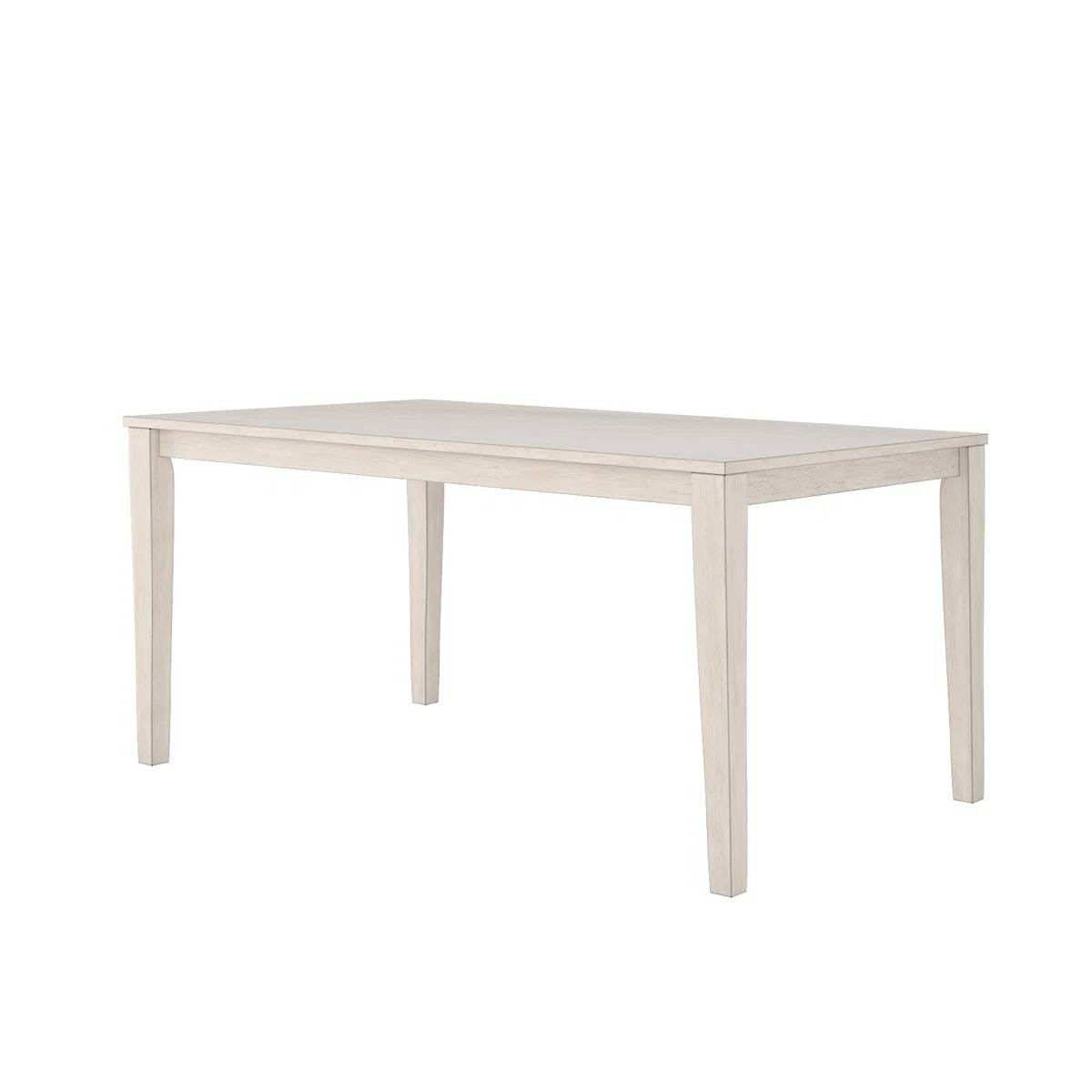 Farmhouse 36 x 60 inch Rectangular Dining Table in Antique White Wood Finish-0