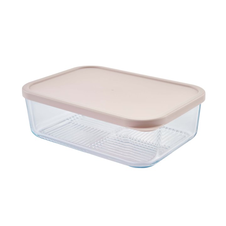 Container Culture 4-Piece Airtight Glass Food Storage Containers with Lids, 2 x 57.5oz - Berry Blush-1