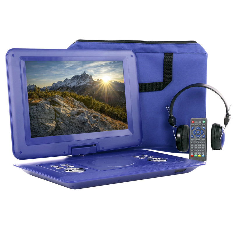 beFree Sound 14.1 Inch Portable DVD Player with Swivel TFT-LCD Screed USB,Sn anD,AV Inputs- Blue-0