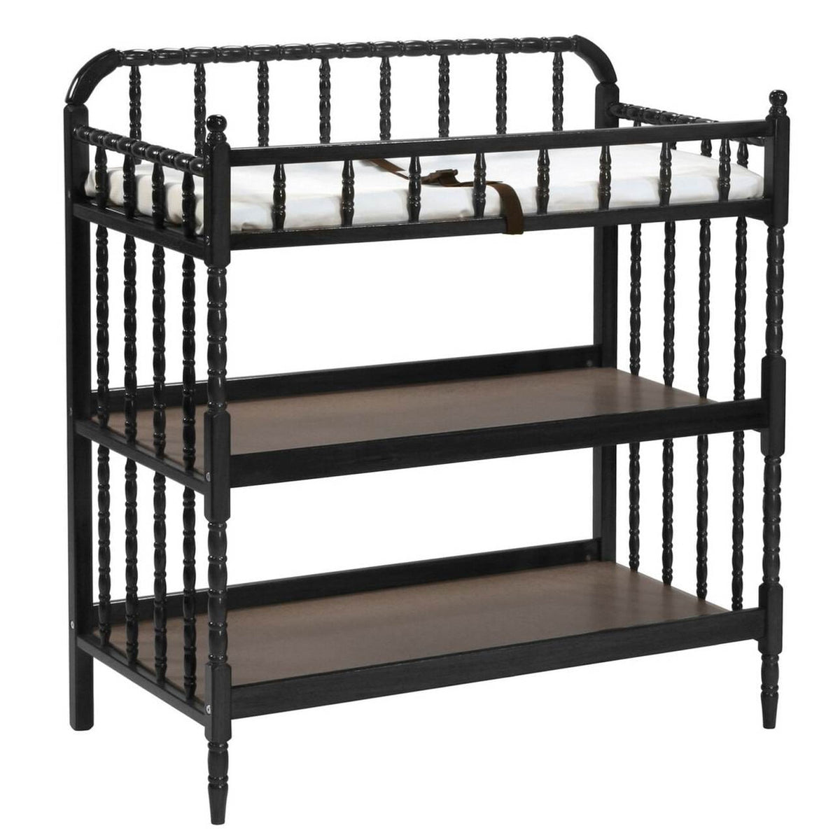 Changing Table in Black Wood Finish with 1-inch Waterproof Changing Pad-2