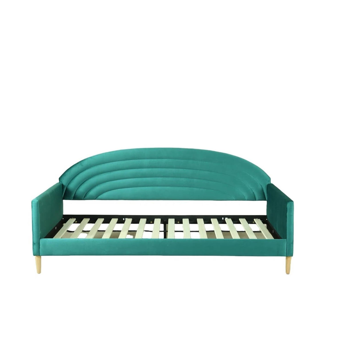 Twin size Mid-Century Modern Emerald Green Velvet Upholstered Daybed-0