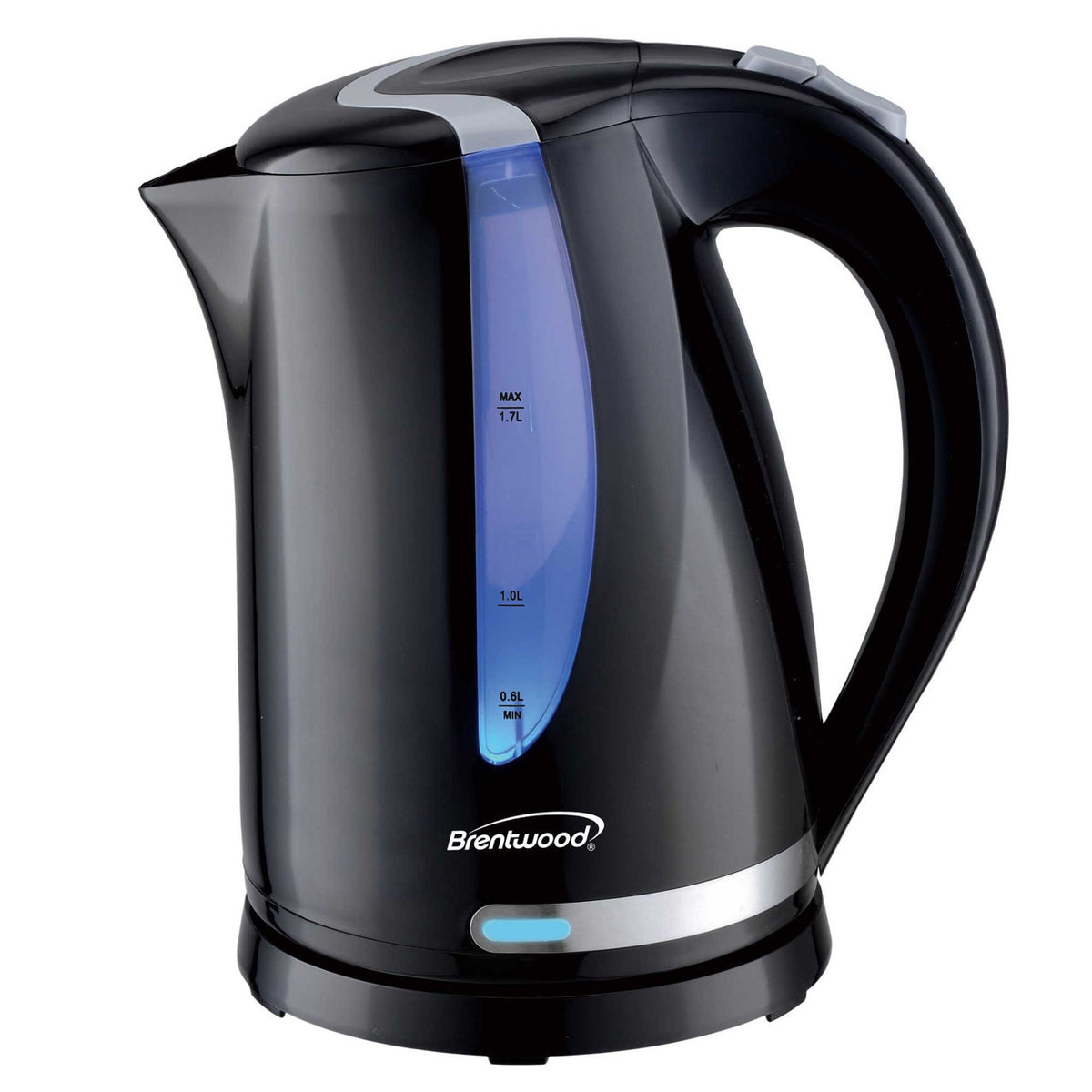 Brentwood 1.7L 1100W 360 Cordless Electric Kettle in Black with Concealed Stainless Steel Heating E-0