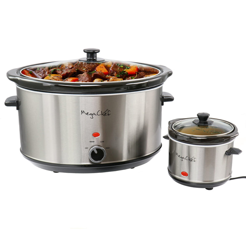 MegaChef 8 Quart Slow Cooker with Bouns Mini 0.6 Quart Warmer-0