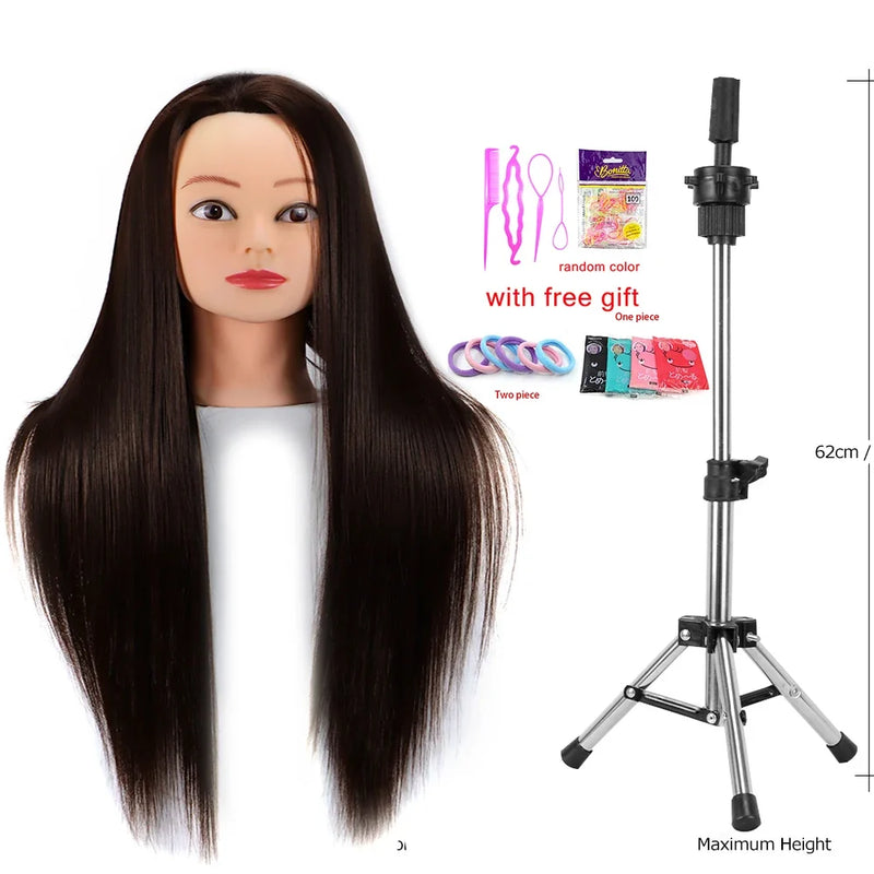 Mannequin Head With Synthetic Hair For Styling