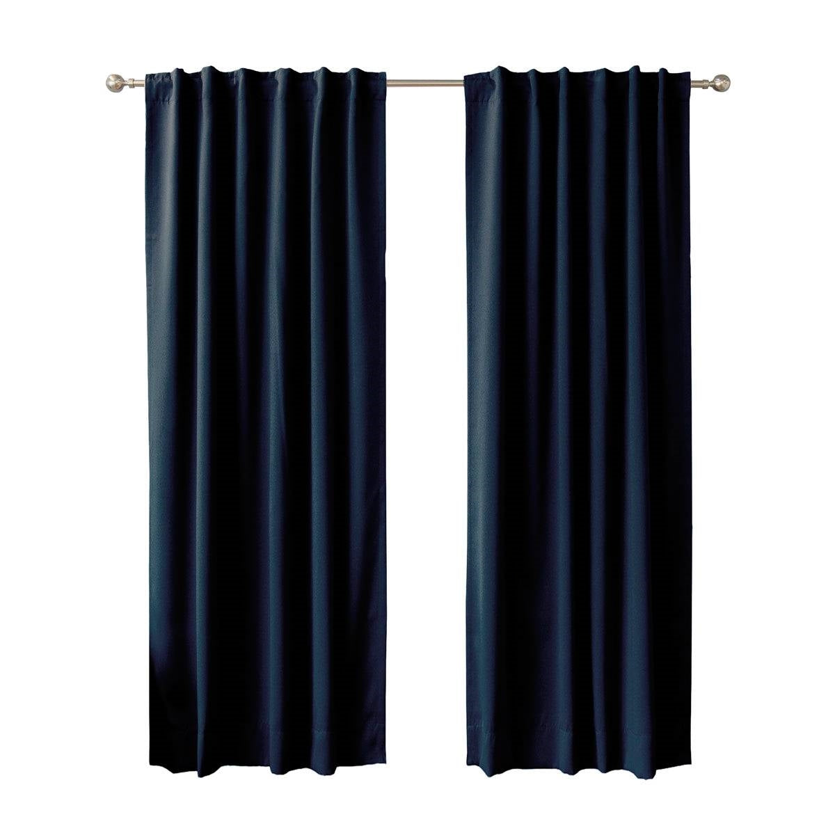 52 x 102 inch Solid Navy Blue Thermal Blackout Curtain Panels - Set of 2