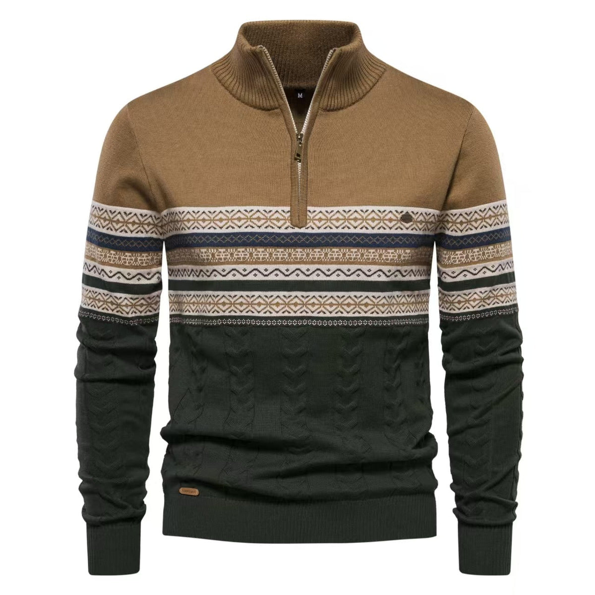 2024 Fall/Winter New Arrival: Trendy Stand-Collar Men's Sweater with Half-Zip, High-Quality Knit, Versatile Men's Apparel