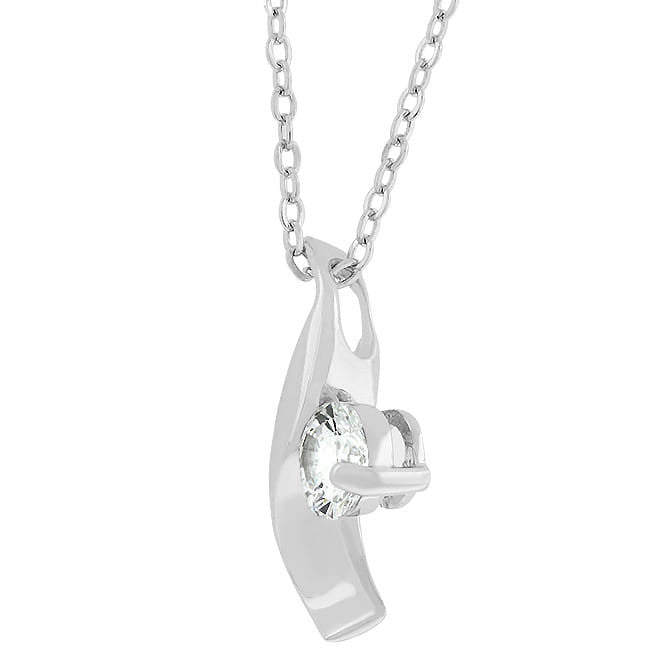 Cubic Zirconia Twist Pendant-0