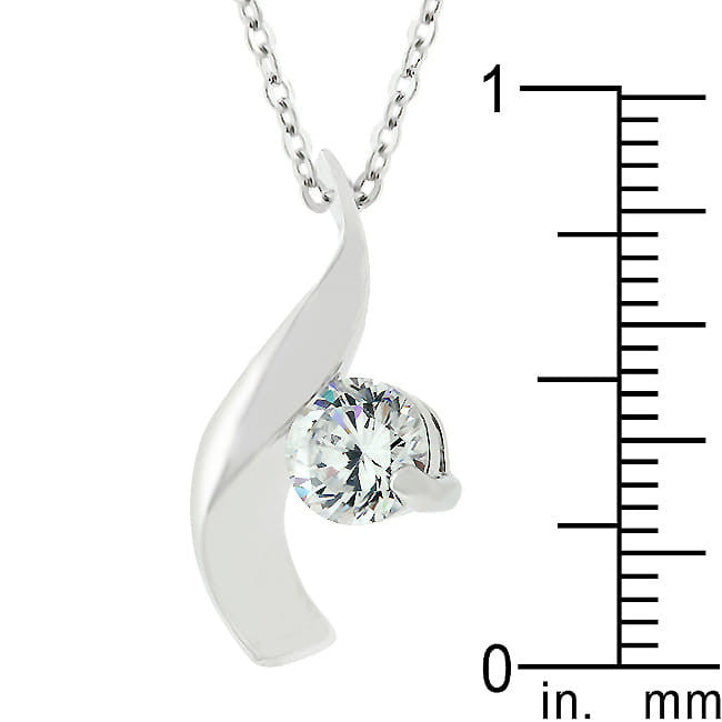 Cubic Zirconia Twist Pendant-1