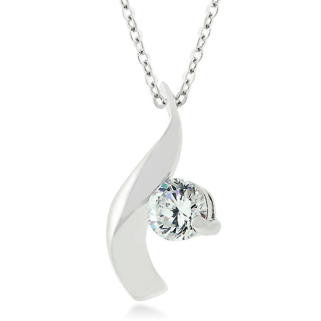 Cubic Zirconia Twist Pendant-2
