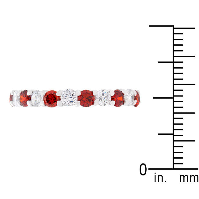 Mini Jessica Band with Garnet Cubic Zirconia-1
