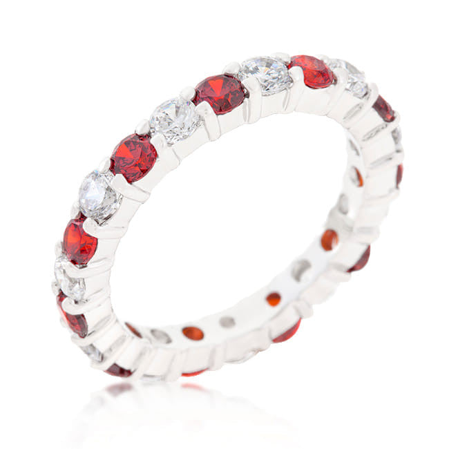 Mini Jessica Band with Garnet Cubic Zirconia-3