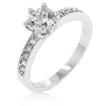 Petite White Engagement Ring-0