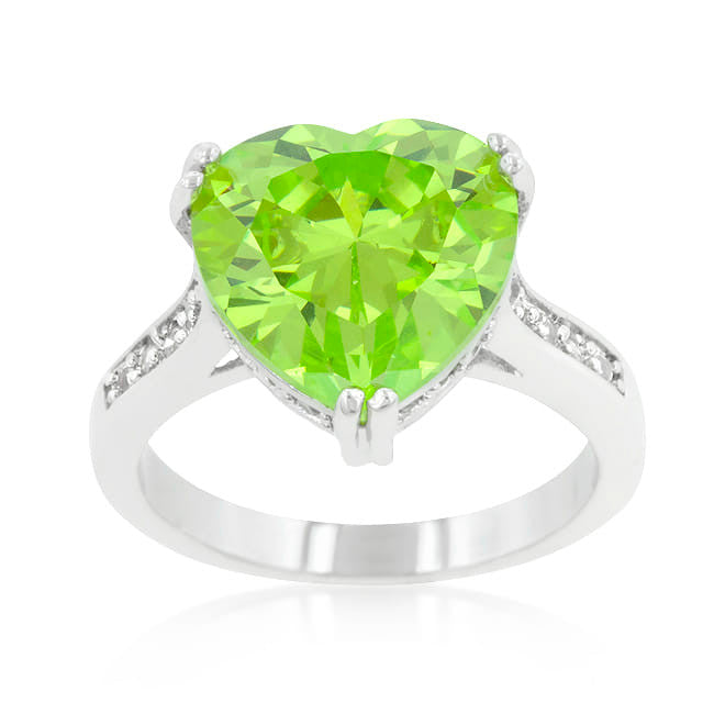 Apple Green Heart Ring-0