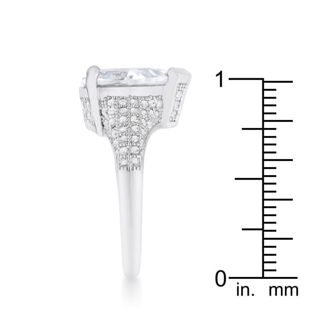 Rhyne 5.8ct CZ Rhodium Pear Cocktail Ring-2
