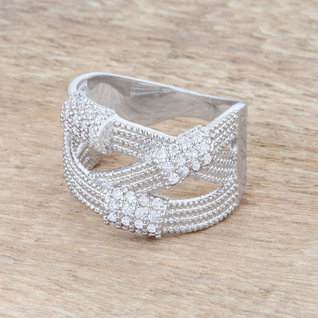 Peyton 0.36ct CZ Rhodium Wide Cable Statement Ring-0