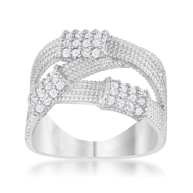 Peyton 0.36ct CZ Rhodium Wide Cable Statement Ring-1