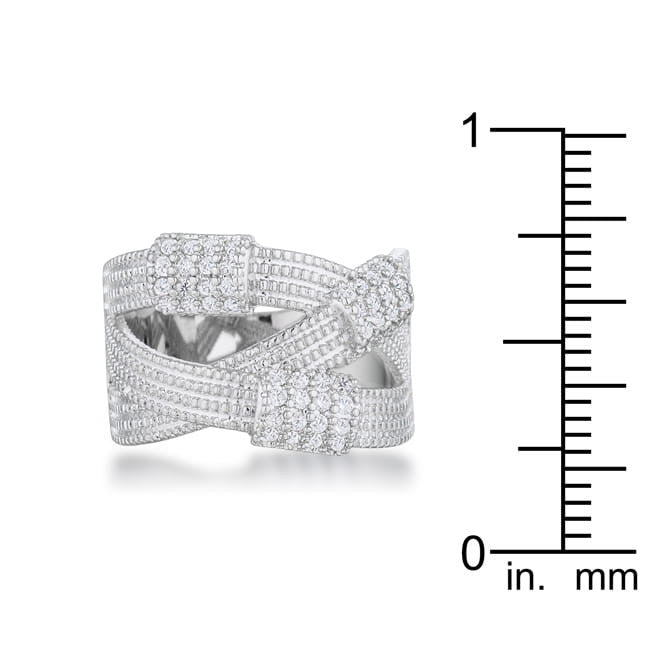 Peyton 0.36ct CZ Rhodium Wide Cable Statement Ring-2