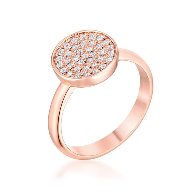 0.2ct CZ Rose Gold Pave Circle Ring-0