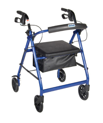Rollator  Aluminum w/Fold-Up & Remov Back  Padded Seat Red-0