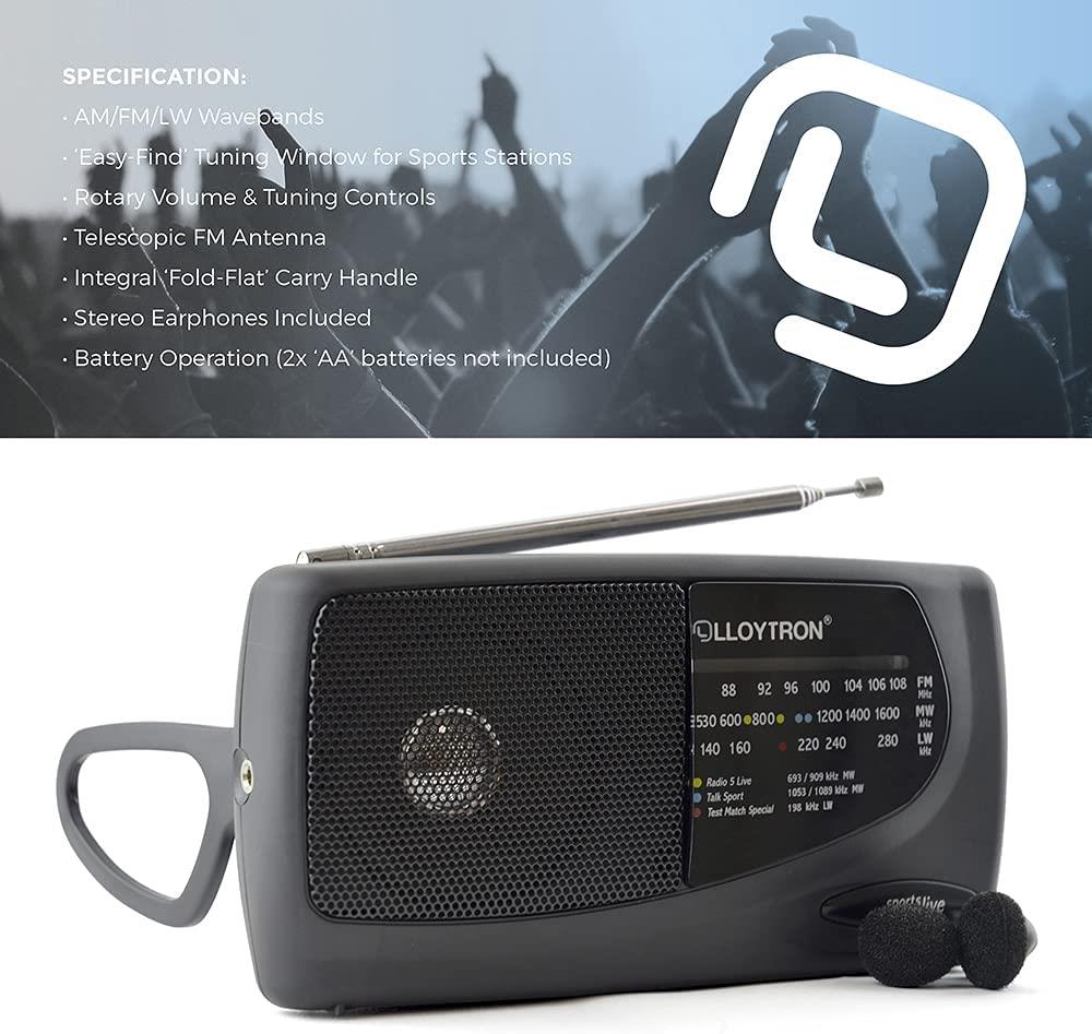 3 Band 'Sports' Personal Radio with Earphones