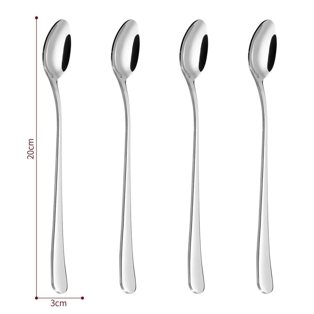 4pcs SSLong Handle Latte Spoons